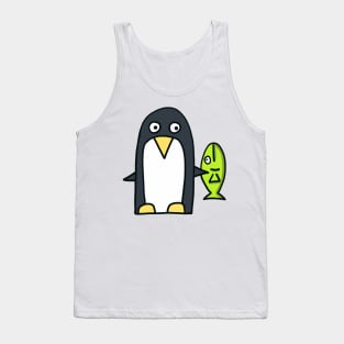 penguin with fish Tank Top